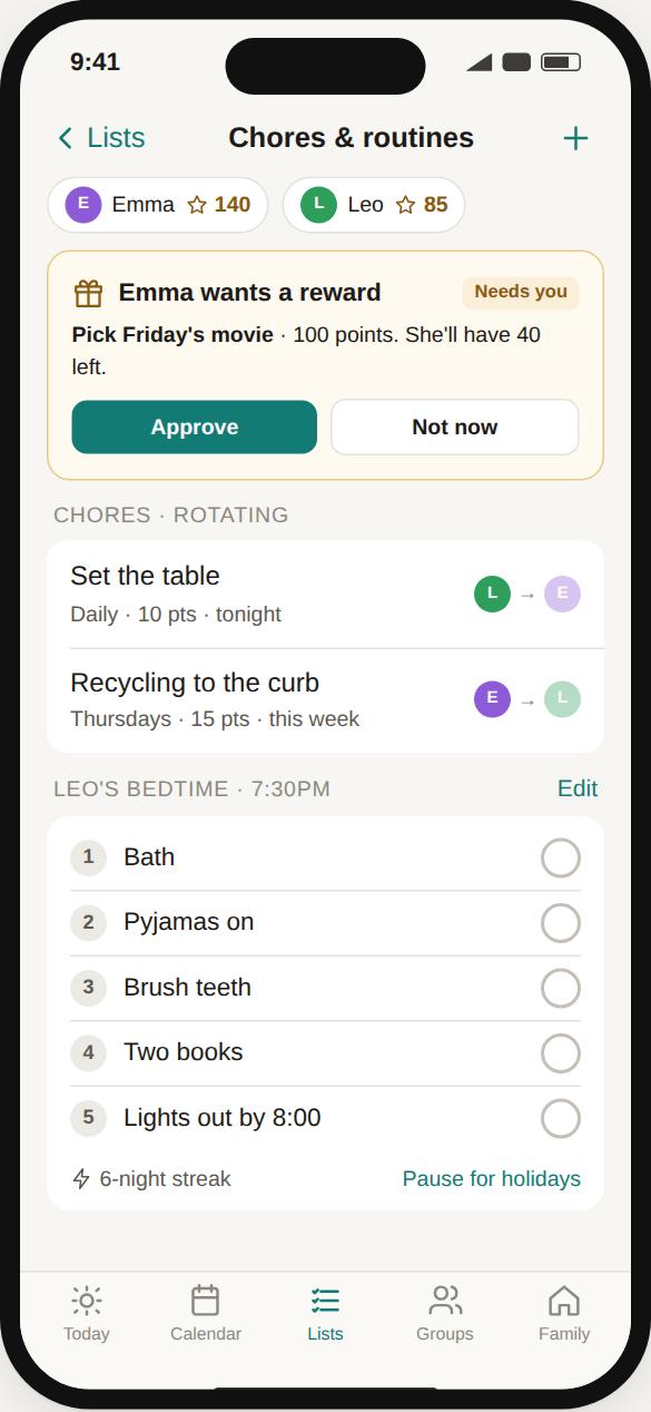 Chores and routines